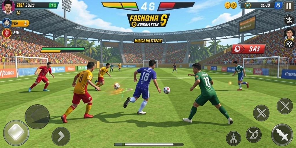 Tangkapan layar menampilkan level luar angkasa yang penuh warna.